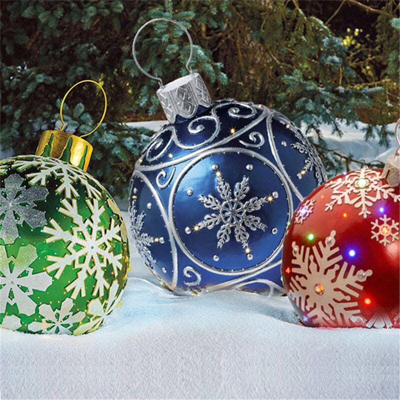 Christmas Ornament Ball Outdoor Pvc 60CM Inflatable Decorated Ball PVC Giant Big Large Balls Xmas Tree Decorations Toy Ball Gifts prettychix 