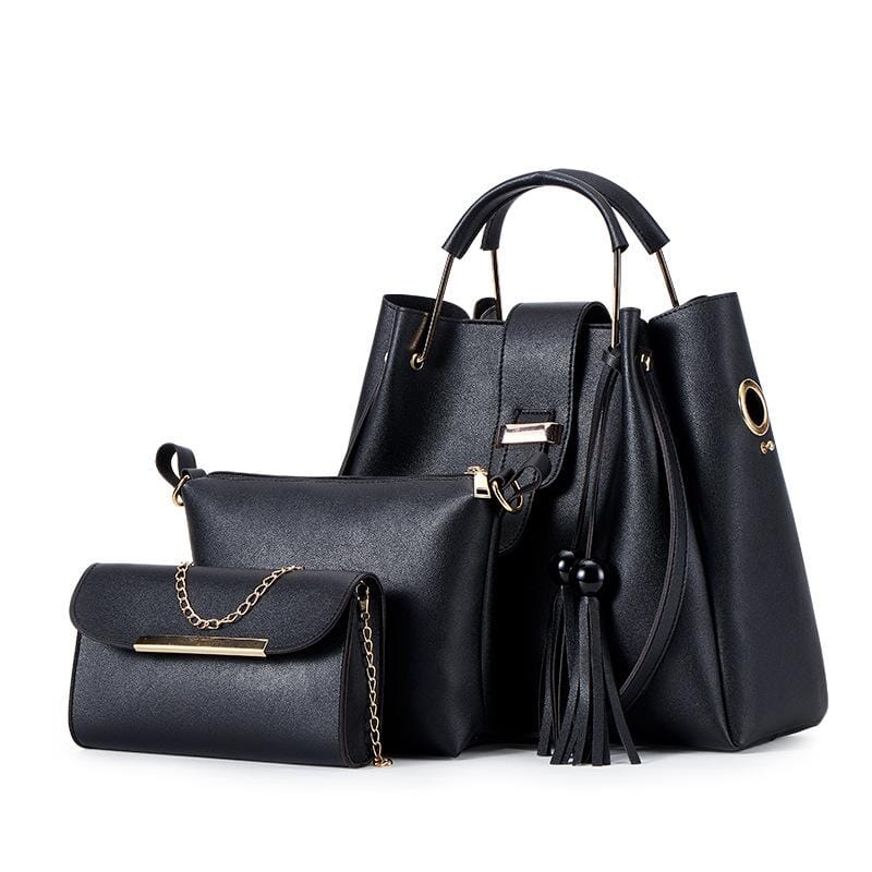 3-Piece Shoulder Bag And Purse Set prettychix Black 