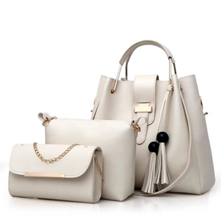 3-Piece Shoulder Bag And Purse Set prettychix White 