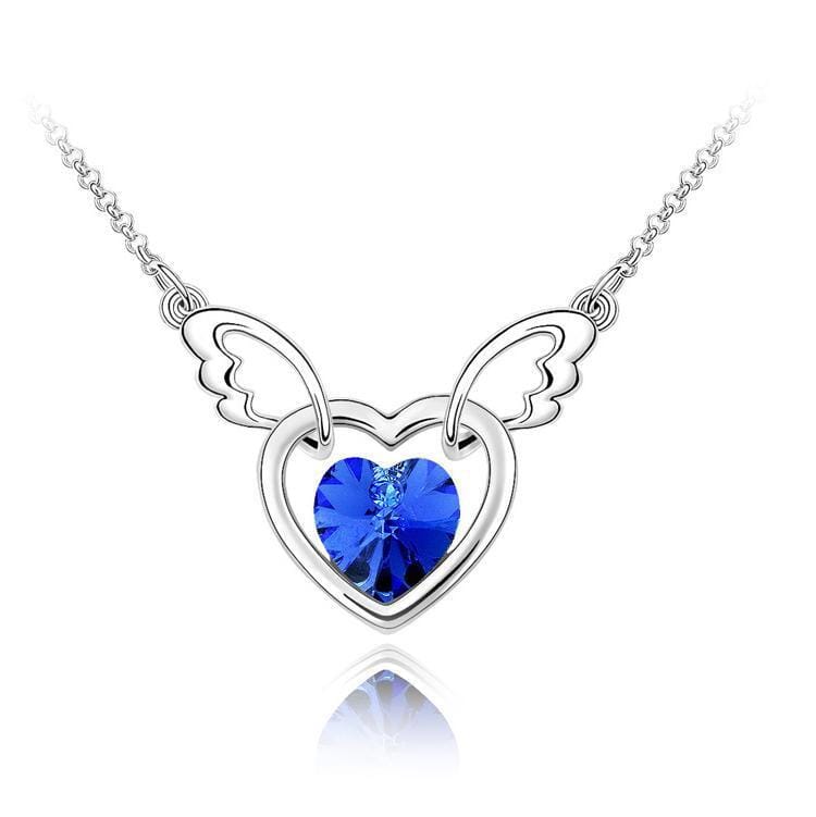 Angel Heart Necklace Jewelry Pretty Chix Blue 