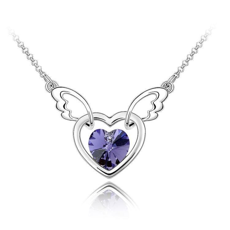 Angel Heart Necklace Jewelry Pretty Chix Deep Purple 