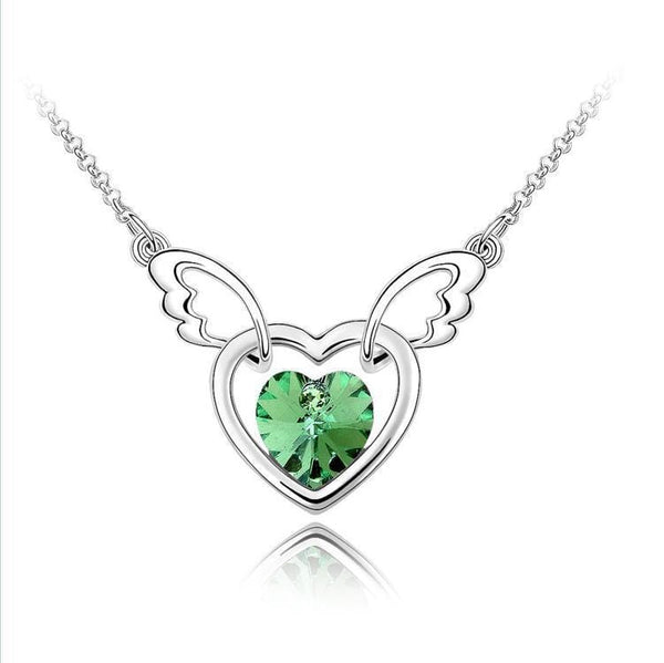 Angel Heart Necklace Jewelry Pretty Chix Green 