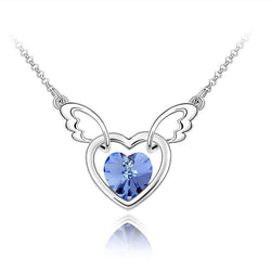 Angel Heart Necklace Jewelry Pretty Chix Light Blue 