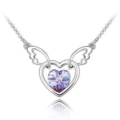 Angel Heart Necklace Jewelry Pretty Chix Light Purple 