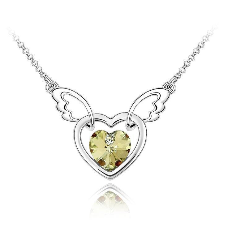 Angel Heart Necklace Jewelry Pretty Chix Light Yellow 