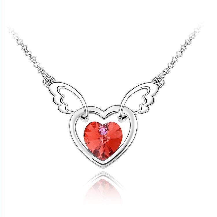 Angel Heart Necklace Jewelry Pretty Chix Red 