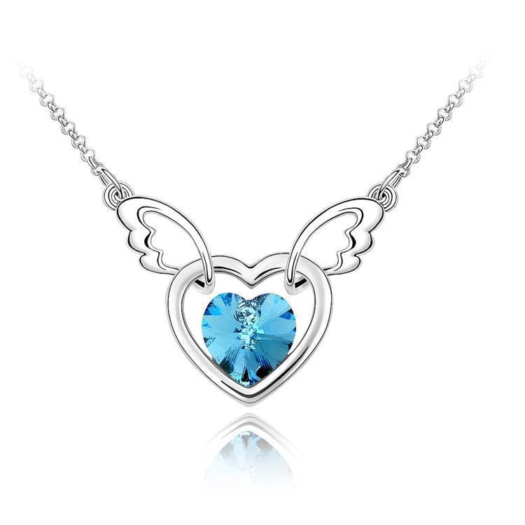 Angel Heart Necklace Jewelry Pretty Chix Sea Blue 