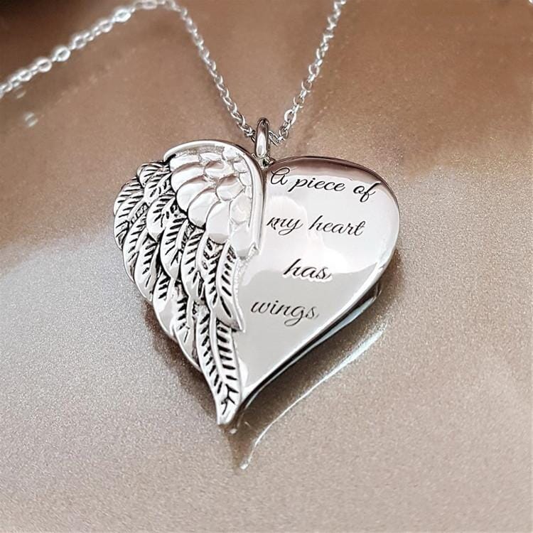 Angel Wings Heart Necklace Jewelry Pretty Chix 
