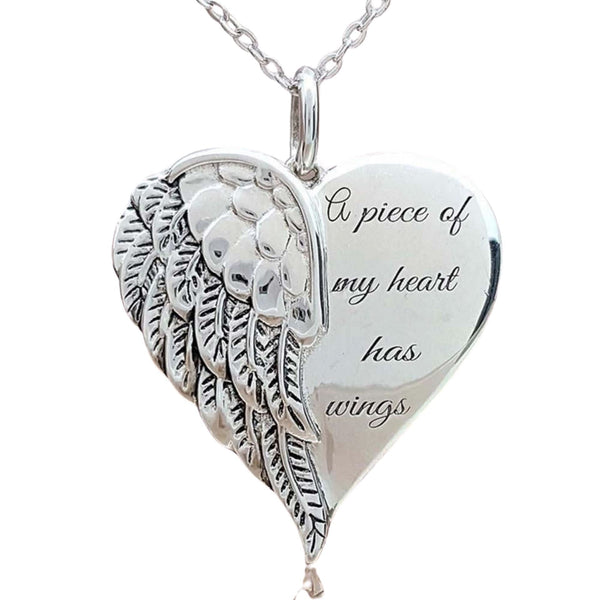 Angel Wings Heart Necklace Jewelry Pretty Chix 
