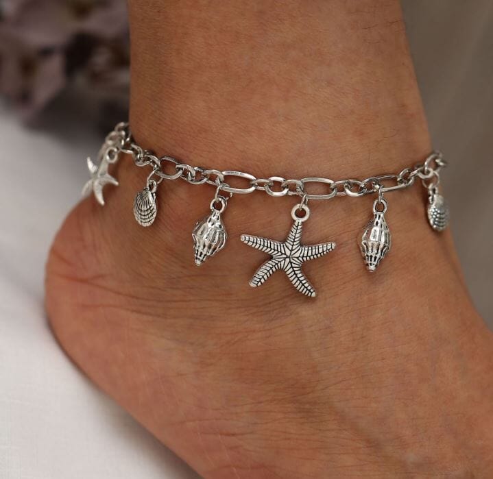 Beach Shells Anklet Bracelet Jewelry Pretty Chix Starfish - B 