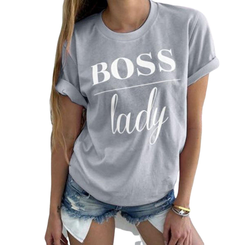 Boss Lady T-Shirt Apparel Pretty Chix Gray XL 