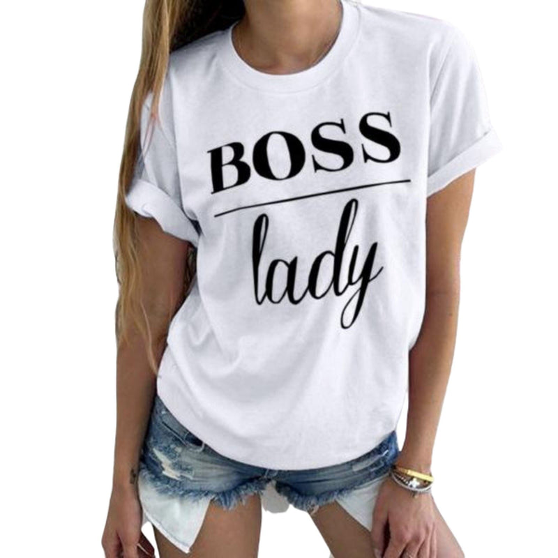 Boss Lady T-Shirt Apparel Pretty Chix White M 