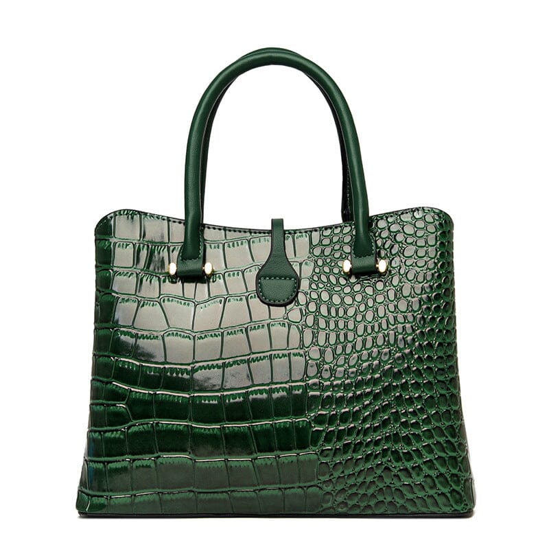 Crocodile Embossed Shoulder Messenger Handbag Purse prettychix Green 
