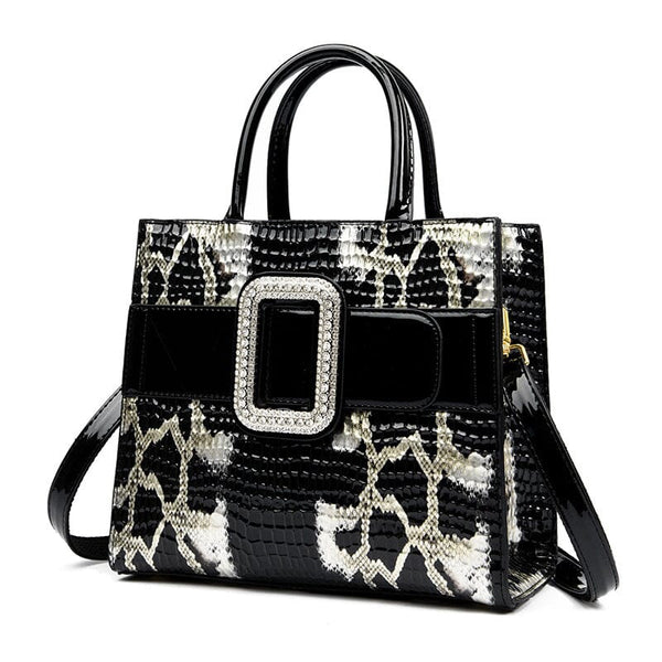 Elegant Snake Pattern Women's Luxury Bag Purse prettychix Black 