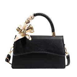 Silk Scarf Entwined Handbag prettychix Black 