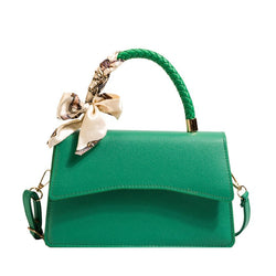 Silk Scarf Entwined Handbag prettychix Green 