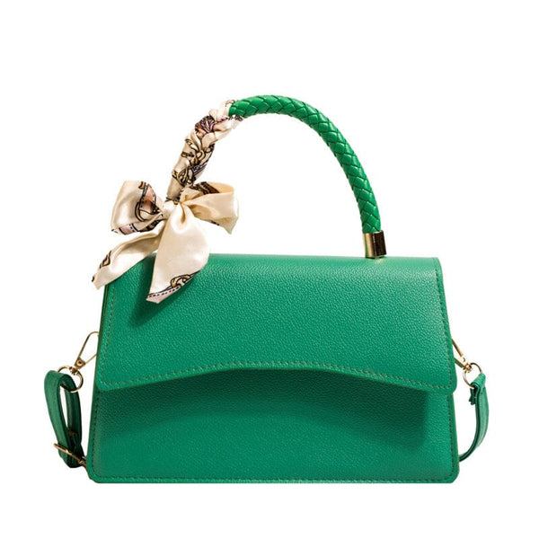 Silk Scarf Entwined Handbag prettychix Green 