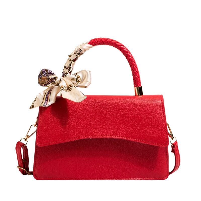 Silk Scarf Entwined Handbag prettychix Red 