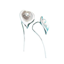 Silver Plated Flower Earrings Jewelry prettychix 