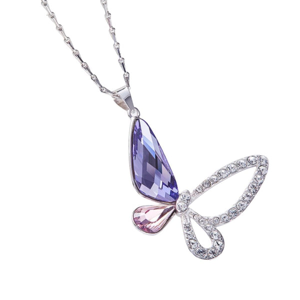Sterling Silver Butterfly Crystal Pendant Jewelry Pretty Chix 