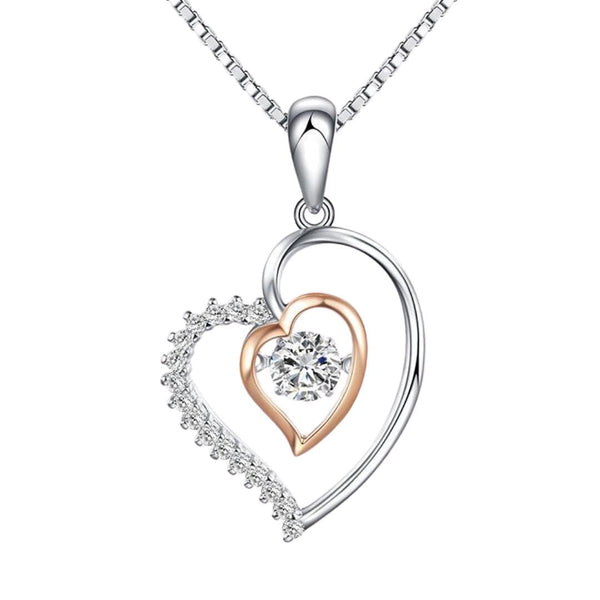 Sterling Silver Heart-In-Heart Necklace Jewelry Pretty Chix 