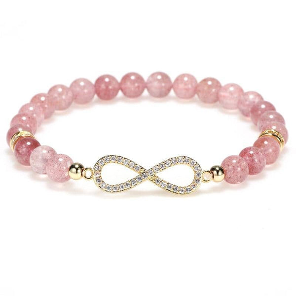 Strawberry Gemstone Infinity Bracelet Jewelry Pretty Chix Pink 