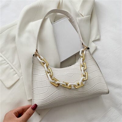 Trendy Baguette Fashion Bag prettychix White 