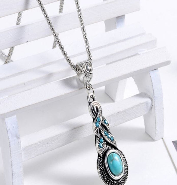 Turquoise Gemstone Pendant Necklace Jewelry Pretty Chix Turquoise 