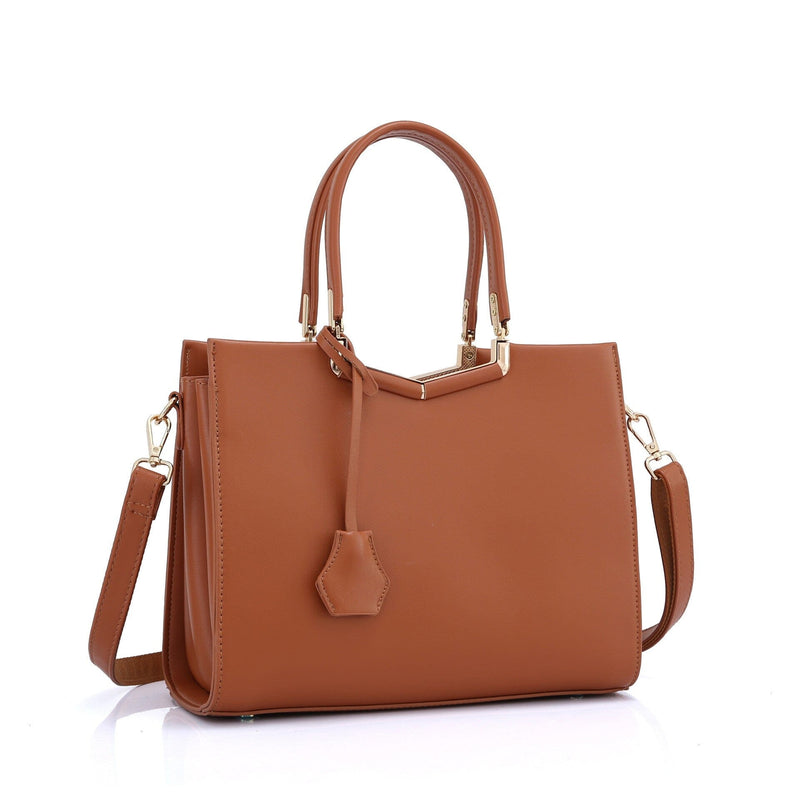 Women's Casual Satchel Handbag Purse prettychix Brown 
