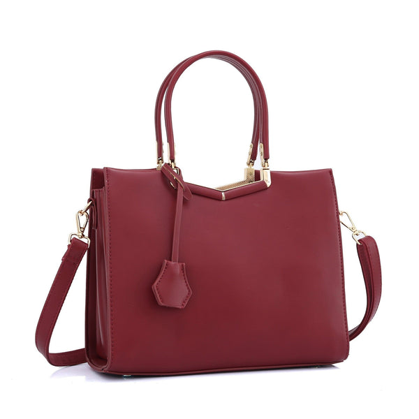 Women's Casual Satchel Handbag Purse prettychix DarkRed 