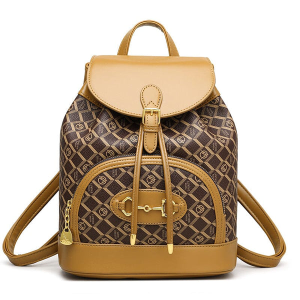 Women's Fashionable PU Casual Backpack Purse Purse prettychix Brown Pattern 