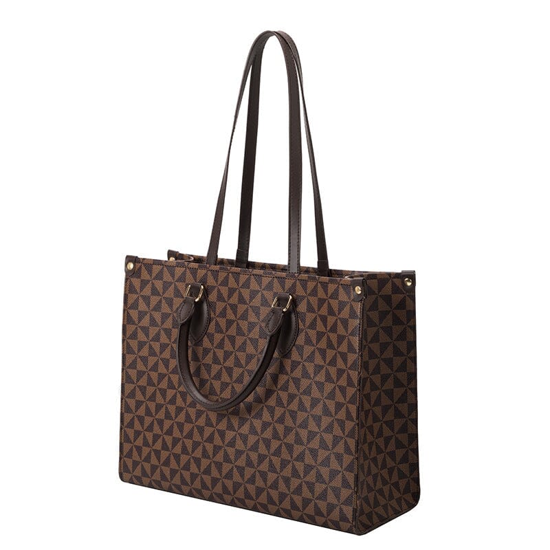 Women's Large Capacity Patterned Tote Bag Purse prettychix Coffee 