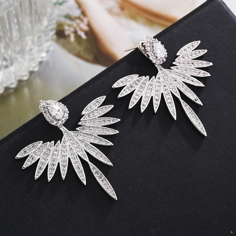 Zircon Angel Wings Earrings Jewelry Pretty Chix 
