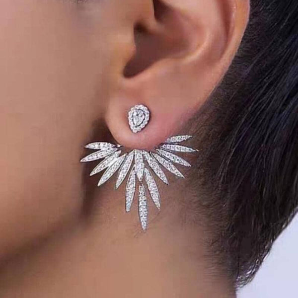 Zircon Angel Wings Earrings Jewelry Pretty Chix Silver 
