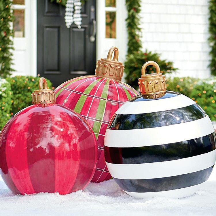 Christmas Ornament Ball Outdoor Pvc 60CM Inflatable Decorated Ball PVC Giant Big Large Balls Xmas Tree Decorations Toy Ball Gifts prettychix 