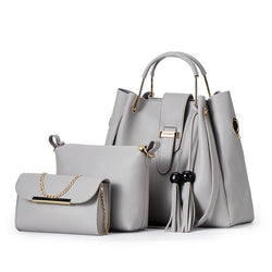 3-Piece Shoulder Bag And Purse Set prettychix Gray 