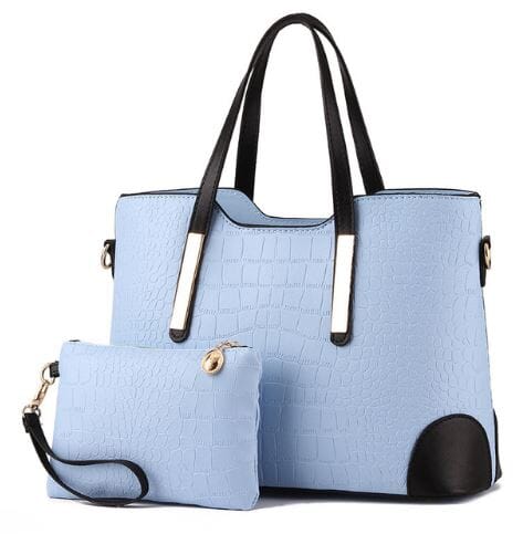 Matching Shoulder And Clutch Handbag prettychix LightBlue 