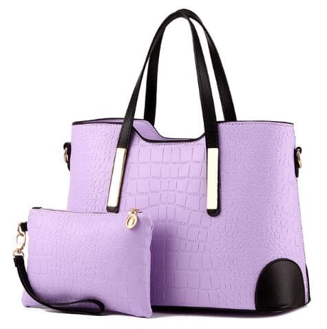 Matching Shoulder And Clutch Handbag prettychix Purple 