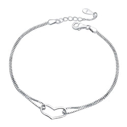 Silver Plated Heart Bracelet Jewelry Pretty Chix 