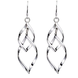 Sterling Silver Leaf Drop Earrings Jewelry Pretty Chix 