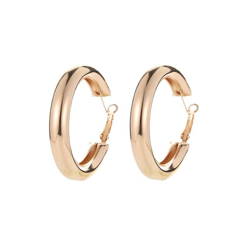 Thick Hoop Earrings Jewelry Pretty Chix Golden 