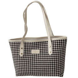 Women's Capacity Plaid Shoulder Bag Purse prettychix White 