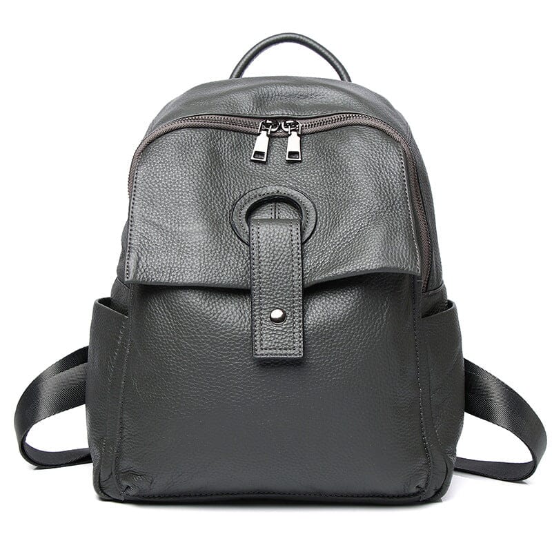 Women's Genuine Leather Trendy Backpack Purse Purse prettychix Gray 