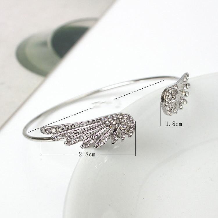 Zircon Angel Wing Bangle Jewelry Pretty Chix 