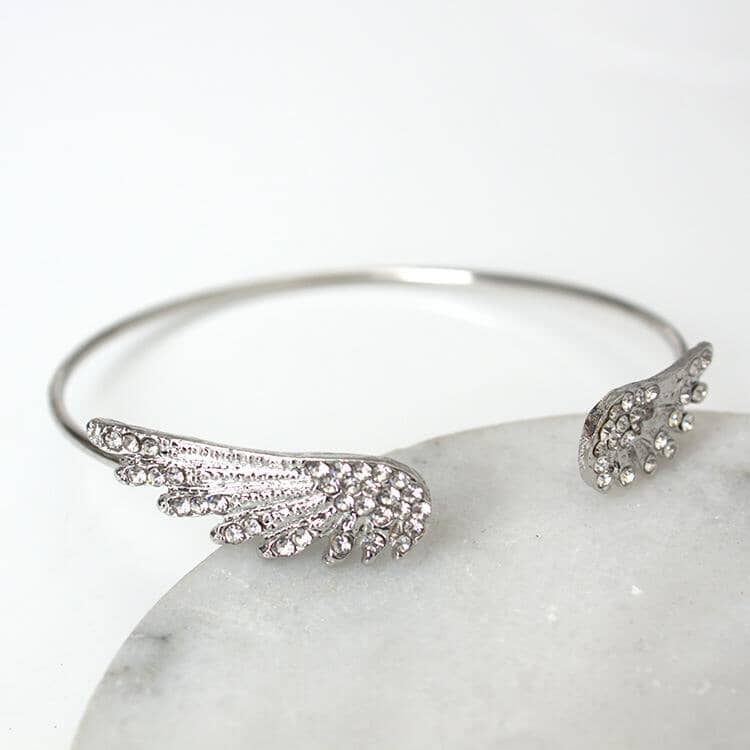 Zircon Angel Wing Bangle Jewelry Pretty Chix 